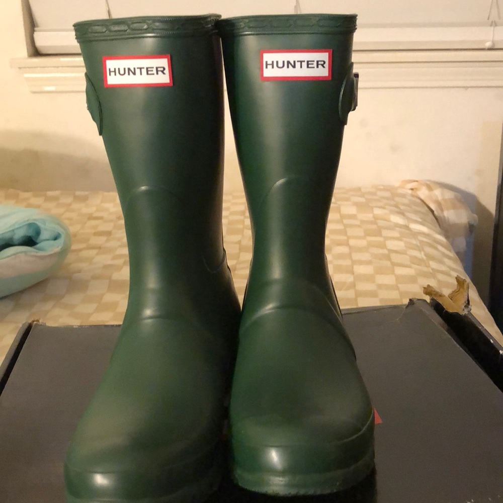 Hunter boots, short, green, size 6 US